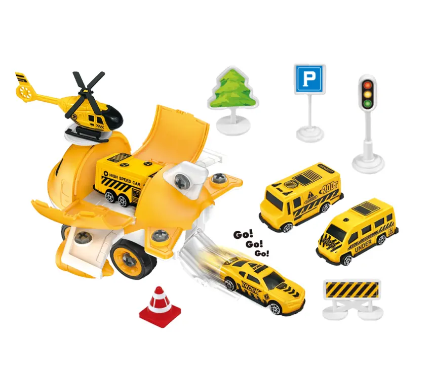 Paling Populer DIY merakit sendiri mainan pesawat penyimpanan Teknik truk adegan anak-anak pendidikan mainan anak-anak diy mengambil selain mainan