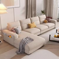 Meistverkauftes Wohnzimmermöbel L-förmiges Motiv-Polstersofa aus Leder und Stoff Modulares Sofa Großhandel Günstiger Preis Stoffcouch