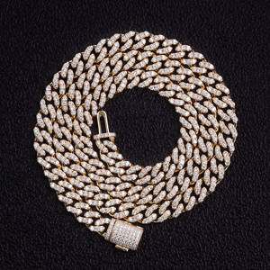 Popolare 	 Collana Cuban Link alla Moda ed Elegante con Diamanti Coltivati in Laboratorio, Collana Hip-Hop in <span class=keywords><strong>Oro</strong></span> Rosa 10k per Gioielleria - Product Image 1