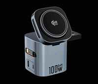 Station de charge sans fil 6 en 1 avec câble USB-C rétractable, chargeur magnétique rapide pour iPhone 16, Apple Watch, AirPods, multiport