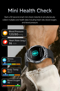 Montre connectée Health ECG ET474, appel SOS d'<span class=keywords><strong>urgence</strong></span>, appels Bluetooth, surveillance de la fréquence cardiaque, du sommeil et du corps, suivi de la forme physique et du sport. - Product Image 3