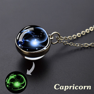 Collana Zodiacale Luminosa, Gioielli con 12 Costellazioni, Ciondolo con Sfera di Vetro, Regalo Popolare per Donne e Ragazze - Product Image 3