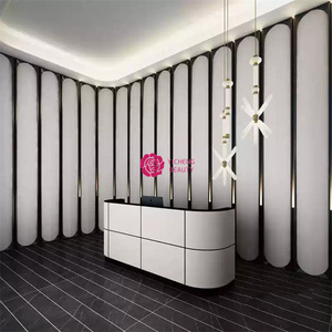 Yicheng Beauty <span class=keywords><strong>Bureau</strong></span> de réception moderne personnalisé Salon de beauté Mobilier de coiffure <span class=keywords><strong>Bureau</strong></span> de réception incurvé à des prix abordables - Product Image 4