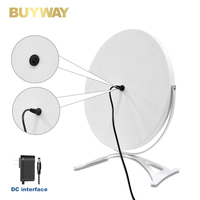 Miroir de maquillage éclairé White Holly Wood avec 9 ampoules LED, rotation à 360°, 25 cm, 3 modes de couleur, capteur tactile