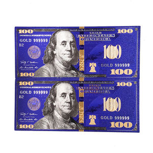 Blue Gold Dollar Bill speciale US $100 denaro regalo per Souvenir gioca per divertimento valuta d'oro