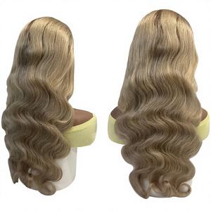 Perruque en cheveux humains vierges cambodgiens, 30 pouces, densité 250%, blonde, HD transparente, ondulée, bouclée - Product Image 1