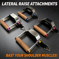 Poignée réglable pour levée latérale avec câble, poignée en bois, accessoire pour machine à câble de gym, pour l'entraînement des deltoides latéraux et des épaules