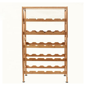 Kệ 25 Chai 5 Tầng Đung Đưa, Giá Để Rượu Bằng Tre Trưng Bày Đứng Miễn Phí - Product Image 1