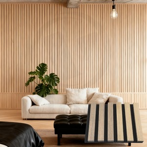 Vigor 2700*600mm nogal roble Mdf chapa de madera paneles de pared decoración de pared Interior - Product Image 1