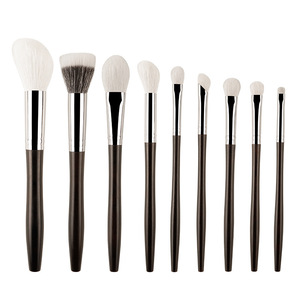 9-Piece Natural Hair Makeup <b>Brush</b> Set Wool Bristles Wooden Handle Blush Contour Eyeshadow <b>Brushes</b> - Product Image 3