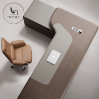 Bureau de direction de taille personnalisable, table de bureau multifonctionnelle pour PDG avec tiroirs, bureau informatique, solution de mobilier de bureau tout-en-un