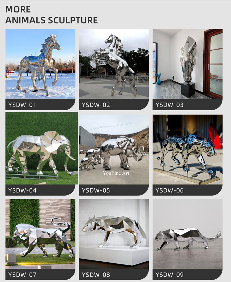 Outdoor Garden Large Metal Stainless Steel Giraffe Statue