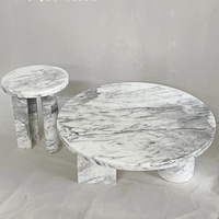 Table basse moderne en marbre Calacatta Viola naturel - Écologique et durable pour chambre, salon et bar à domicile