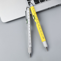 Stylo multifonction 9-en-1 avec lumière LED, ouvre-bouteille, tournevis, stylet et stylo à bille en métal. Personnalisable.