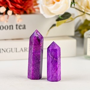 Vente en gros CrystalHola Pointe de cristal de lune violette naturelle polie, Tendance mode, Cristal apaisant, Décoration maison, bureau, chambre 4-10cm - Product Image 5