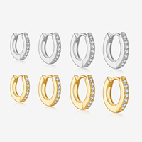FUAMAY 2025 Bijoux minimalistes Argent 925 Zircon multi-tailles Boucles d'oreilles créoles pour femmes Port quotidien
