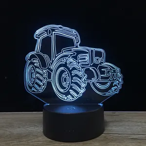 Lampu malam LED anak, logo sepeda motor pantai 3D warna-warni lampu 3D lampu Visual Led