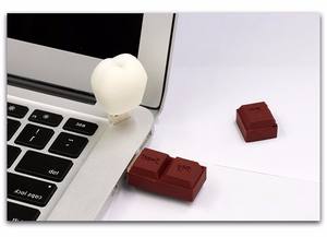 批发巧克力形u盘促销礼品带钥匙链定制OEM标志笔式驱动器16gb 32gb记忆棒 - Product Image 6