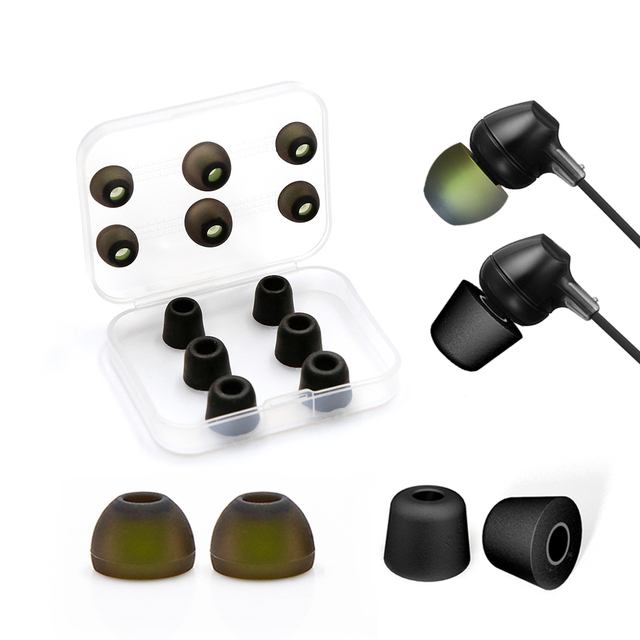 12pcs Replacement Earbud Tips Blocking Out Ambient Noise Memory Foam Tips Durable Noise Reducing Silicone Tips S M L