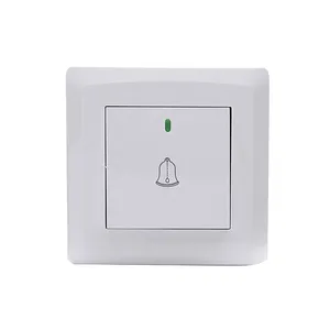 Home Door Bell Socket UK/British Standard PC Material 1 Gang Door Bell Electric Switch Wall Switch with indicator