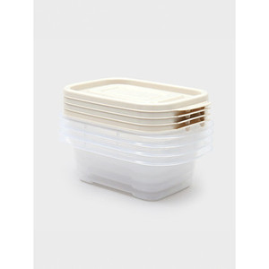 Kulara rettangolare 2pc 300ml rosso bambù Organizer da cucina Set 4 barattoli di vetro borosilicato alto per uso domestico - Product Image 1