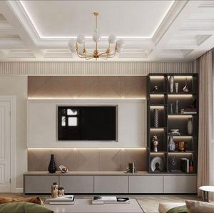 CBMmart – meuble TV en contreplaqué <span class=keywords><strong>pour</strong></span> salon, Design personnalisé, meuble TV avec <span class=keywords><strong>cheminée</strong></span> - Product Image 4