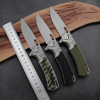 Couteau pliant de survie Hongrui 2026, nouveau design, acier 3Cr13, couteau de camping pliant de poche avec manche en G10