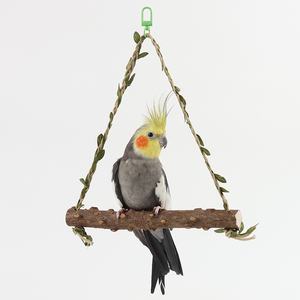 Zanthoxylum legno pappagallo Swing gabbia per uccelli basamento asta con speciale anello appeso in bambù decompressione giocattolo modello animale - Product Image 6