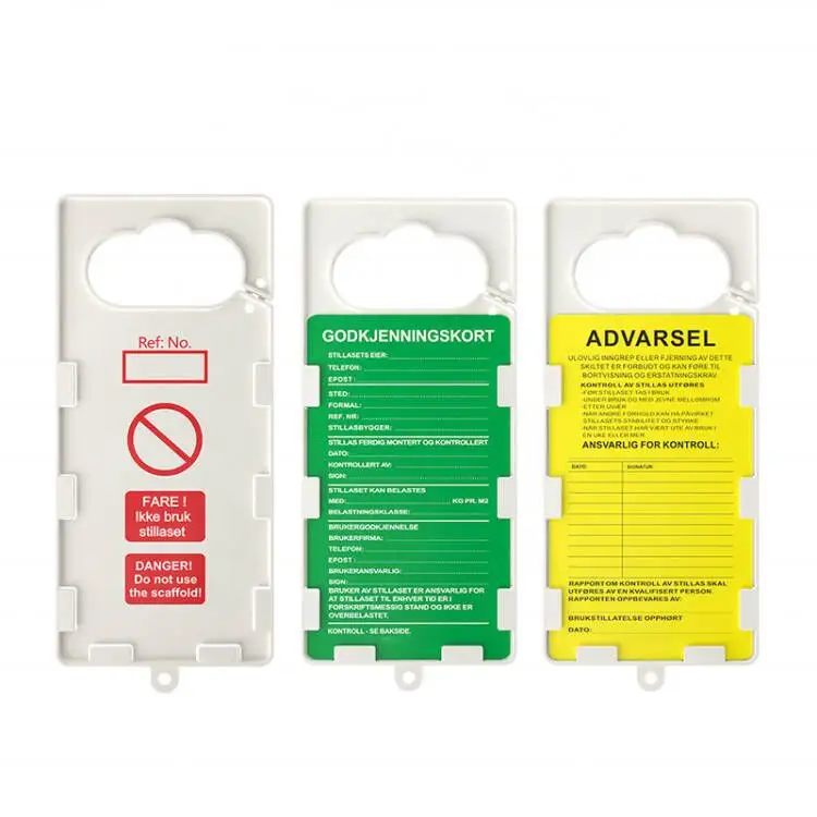 Elecpopulaire 2023 Lockout Tagout Apparatuur Steigers Inspectie Tag Met Incidentele Pvc Interne Veiligheidslabel Kaart