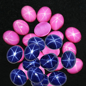 مختبر خلق جولة مسطحة الظهر البيضاوي قطع نجوم الياقوت الأحجار الكريمة قيراط نجمة حمراء الياقوت لصنع المجوهرات - Product Image 3