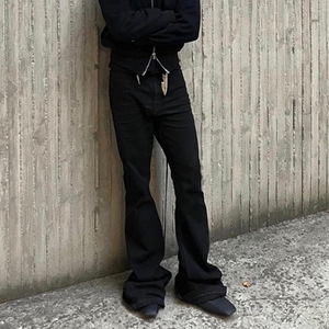 <span class=keywords><strong>Jeans</strong></span> da <span class=keywords><strong>Uomo</strong></span> Stile RICK Hip Hop Estivi, Gamba Larga e Svasata, Denim Nero alla Moda - Product Image 6