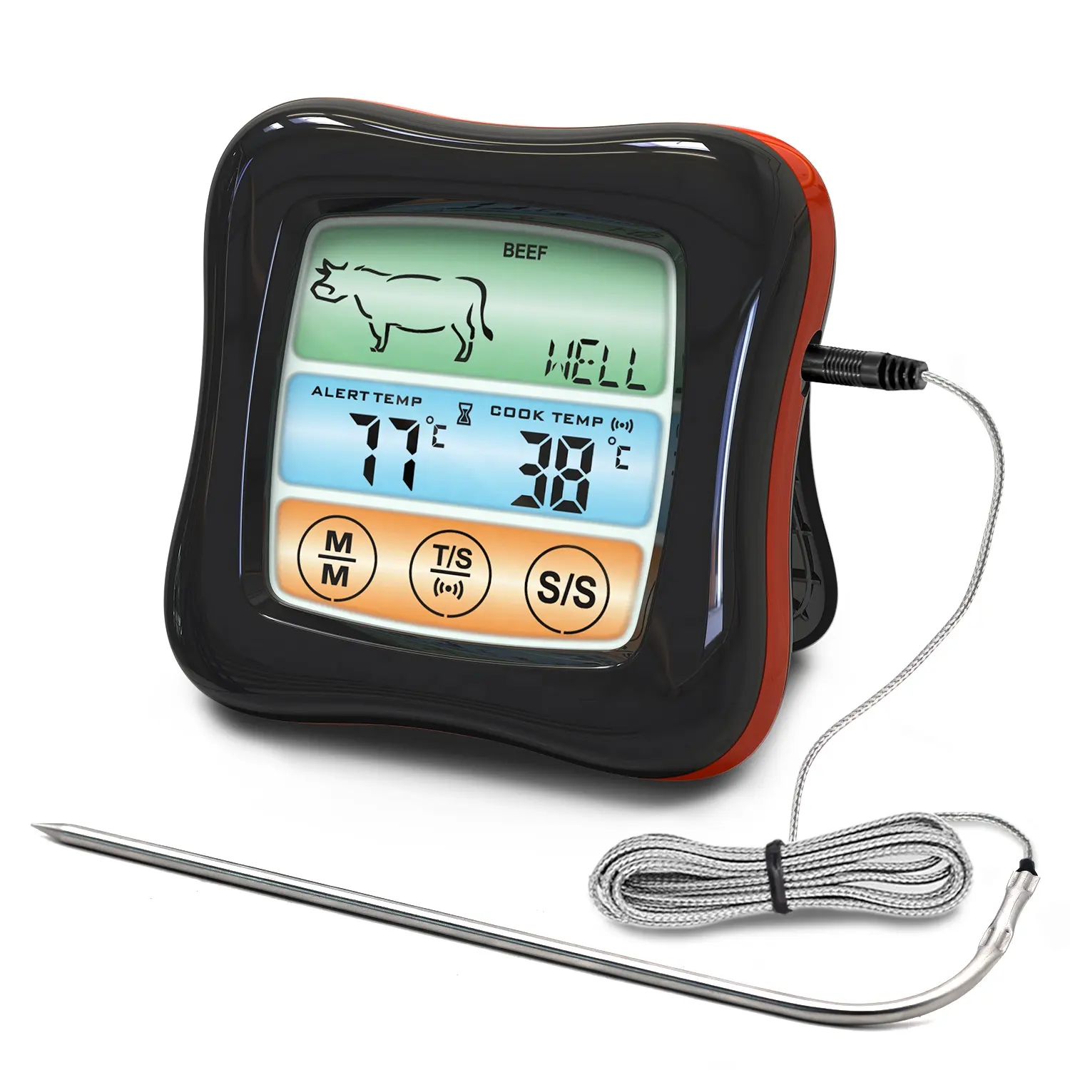 Termometer Daging Digital Baca Instan Layar Sentuh, Termometer Daging dan Permen Digital Baru 2021 dengan Layar Sentuh untuk Memasak Makanan BBQ Panggangan Dapur