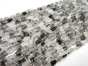 Natural Black Rutile Gemstone Smooth Nuggets Shape Beads for Handmade Jewelry Making Necklace Wholesale - Product Image 3