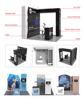 Stand d'Exposition Portable et Personnalisable 10 x 20 Pieds, Écran Pop-up, Bannière de Salon Professionnel, Présentoir pour Foires et Expositions