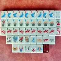 Ensemble de Mahjong américain de luxe, tuiles en acrylique transparentes durables, impression personnalisée, jeu de société pour le divertissement à domicile, cadeau pour femmes
