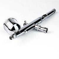 Pistolet de pulvérisation chromé à alimentation par gravité de 7 ml avec queue creuse réglable pour un contrôle précis de la pulvérisation, pistolet aérographe pour la peinture artistique