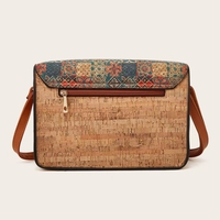 Sac à bandoulière en liège pour femme avec fermeture éclair, style bohème tendance, sacs à main