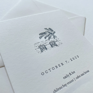Набор свадебных приглашений ручной работы из хлопковой бумаги с тиснением, минималистичный дизайн для премиального праздничного торжества - Product Image 3