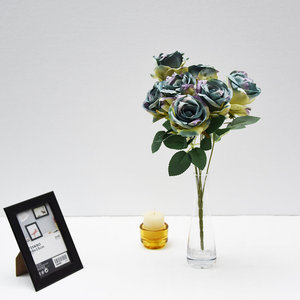 Vente en gros vrac Automne Automne Couleurs 7 têtes Faux Lavande Rose Violet Roses <span class=keywords><strong>Fleurs</strong></span> artificielles pour la décoration de centres de table à la maison - Product Image 3