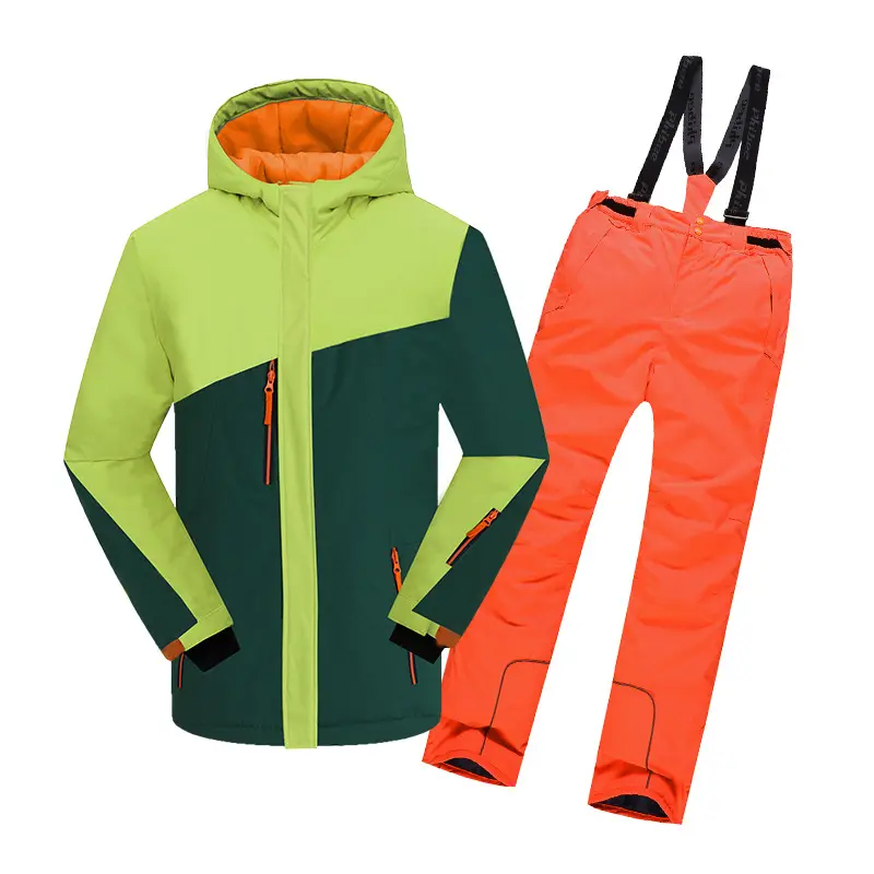 New Children Ski Set Boys Mountaineering Snowboard Jackets Thickened Warm Teenage Kids Ski Suits Snow Pants Windproof Waterproof