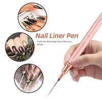Ensemble de Pinceaux Miniliner Plus Fins de Haute Qualité pour Nail Art – Pinceaux Roses pour Ongles