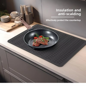 Customized Logo Silicone Heat Table <b>Mat</b> Pad Dish <b>Drying</b> <b>Mat</b> For <b>Kitchen</b> - Product Image 6