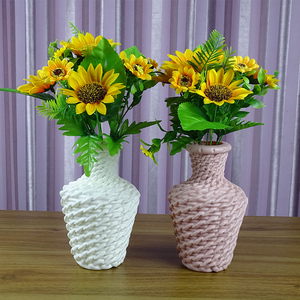 unbreakable European Style beautiful elegant design household Decoration Ornaments desktop PP flower plastic vase for Home Decor