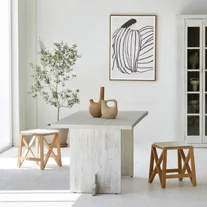 Mobilier minimaliste meubles de salle à manger wabi sabi comedor ensemble de table à manger table d'appoint 6 places table à manger en bois naturel