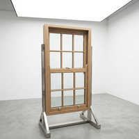 Fenêtre à guillotine simple en bois, style américain, résistante aux intempéries, double vitrage, isolation thermique, insonorisation, taille personnalisée, petite, verticale