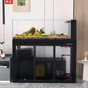 Acuarios de vidrio ultra claro personalizados de fábrica con gabinete de base de filtro inferior paisaje ecológico acuario marino agua salada - Product Image 5