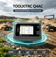 Chargeur d'équilibrage quadri-voies ToolkitRC Q4AC 100W AC 200W DC 5A 1-4S pour batteries LiPo, station de charge intelligente pour drones RC (vente en gros)