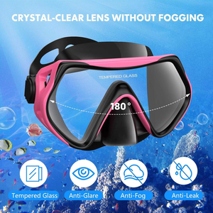 Ensemble de masques de plongée anti-buée à double lentille étanche pour adultes avec verre trempé - Product Image 2