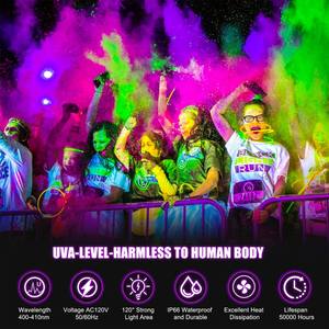 Luz LED para Escenario, 80W/100W, Luces Negras, Clasificación IP66, Acero Inoxidable, Iluminación para Clubes, Garantía de 5 Años, STOCK LOCAL EN EE. UU. - Product Image 6