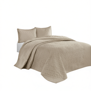 Juego de Edredón Reversible Color Caqui, Tamaño Individual/Extra Grande, 3 Piezas, Ropa de Cama para Todas las Temporadas, Diseño Sólido Acolchado - Product Image 1